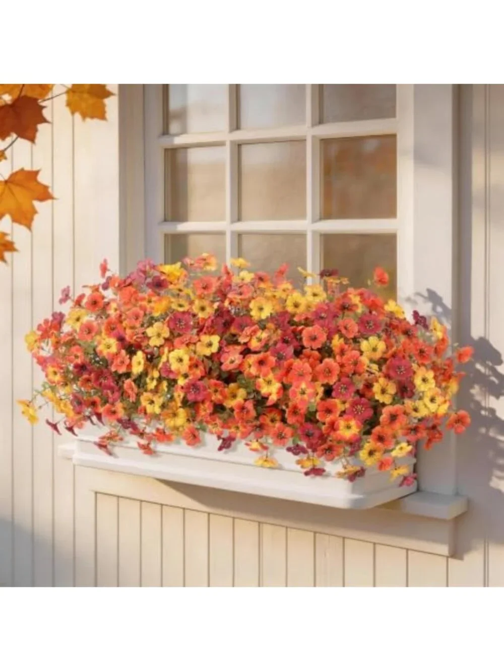 12 Bundles UV Resistant Faux Fall Flowers - Perfect for Outdoor Decor & Garden